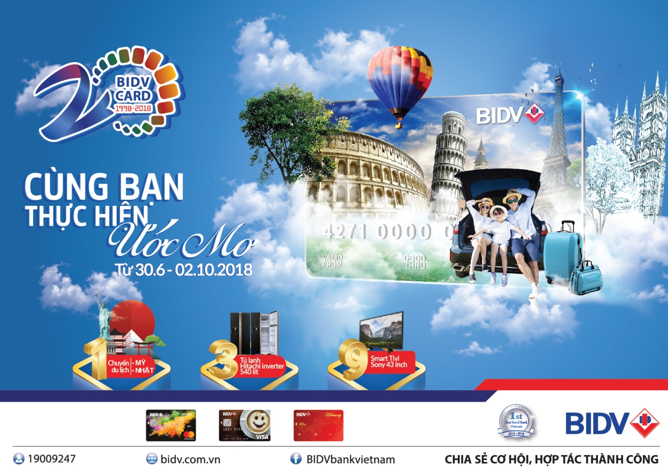 20 năm thẻ BIDV – cùng bạn thực hiện ước mơ