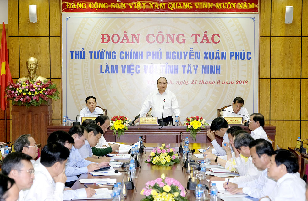 Thủ tướng Nguyễn Xuân Phúc làm việc với tỉnh Tây Ninh