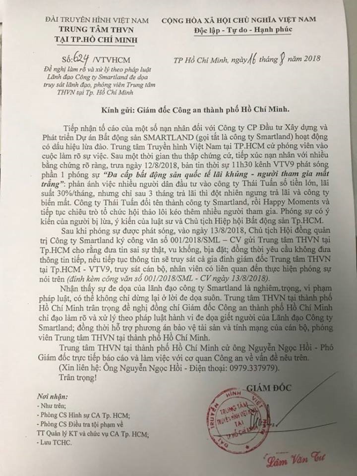 Văn bản của VTV9 “kêu cứu”.