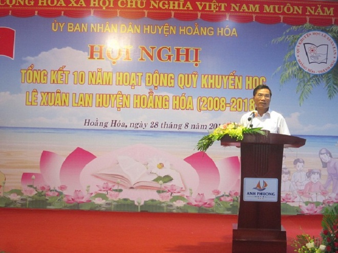 Đồng chí Phạm Đăng Quyền, Phó Chủ tịch tỉnh Thanh Hóa đánh giá cao ý nghĩa Quỹ khuyến học Lê Xuân Lan