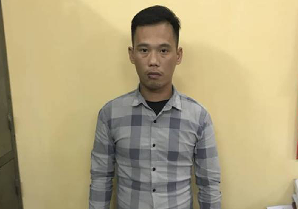 Đối tượng Vũ Tuấn Anh đến cơ quan công an đầu thú