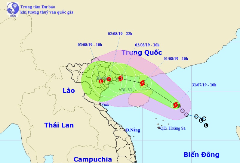 Thông tin mới nhất về bão số 3, Hà Nội có mưa to đến rất to và dông