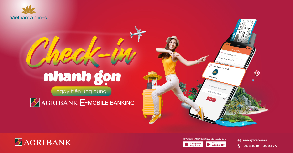 Check-in trực tuyến trong một nốt nhạc với Agribank E-Mobile Banking