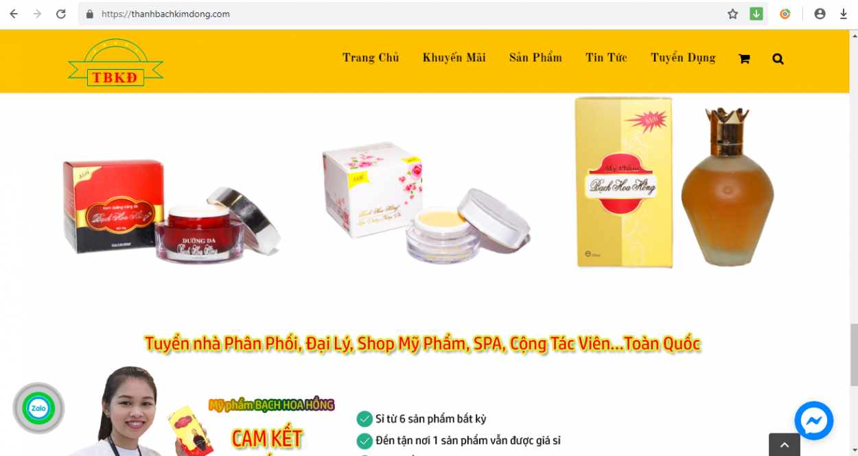 Một website quảng cáo các sản phẩm của Công ty TNHH Thanh Bạch Kim Đồng