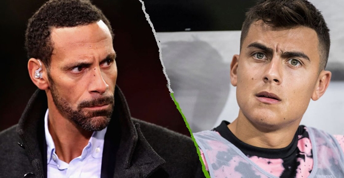 Rio Ferdinand (bên trái) cho rằng Pauly Dybala không xứng đáng để trở thành một cầu thủ của MU