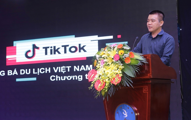 Ông Nguyễn Lâm Thanh - Đại diện TikTok Việt Nam phát biểu tại lễ công bố