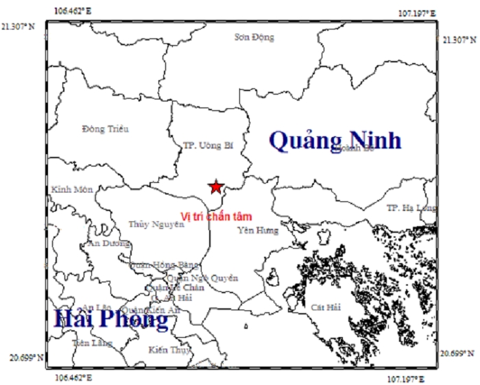 Xuất hiện động đất 3,2 độ richter tại Quảng Ninh