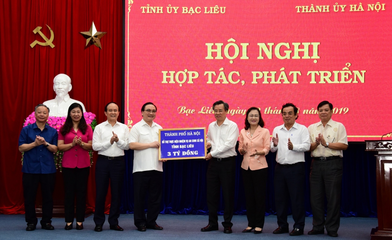 TP Hà Nội hỗ trợ thực hiện nhiệm vụ an sinh xã hội tỉnh Bạc Liêu 3 tỷ đồng