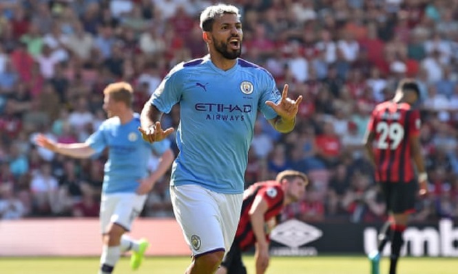 Bournemouth 1-3 Man City: Aguero đưa Man xanh bám sát Liverpool