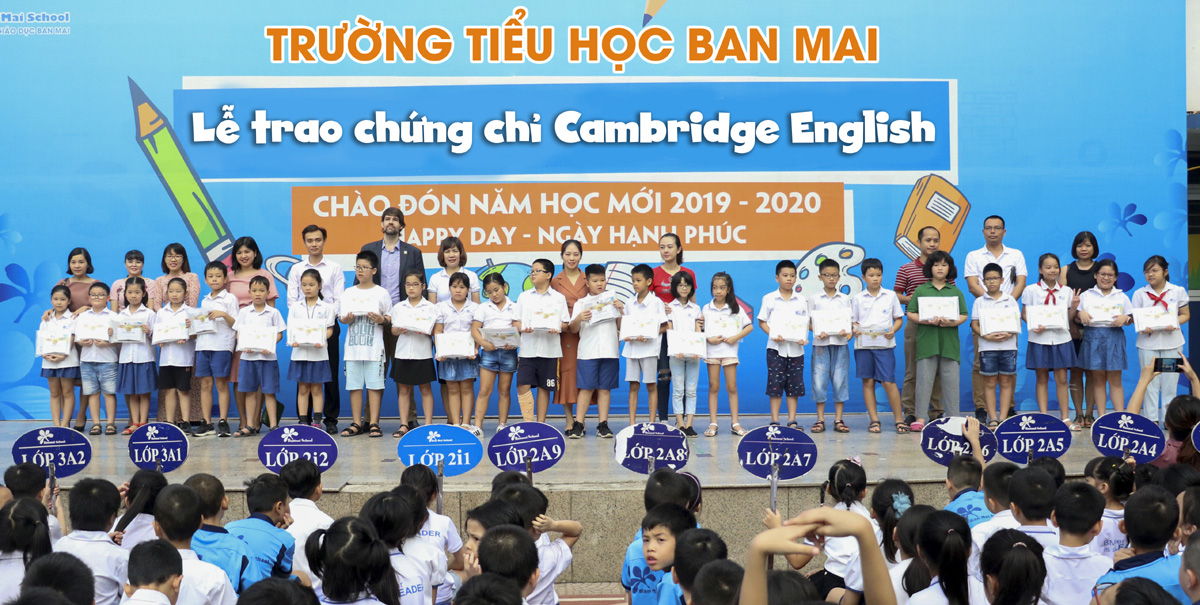 41 học sinh trường Tiểu học Ban Mai đạt điểm tuyệt đối trong kỳ thi tiếng Anh Cambridge