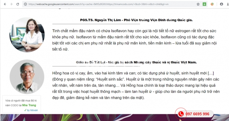 Sử dụng hình ảnh của các chuyên gia về lĩnh vực Đông Y để tăng độ tin cậy