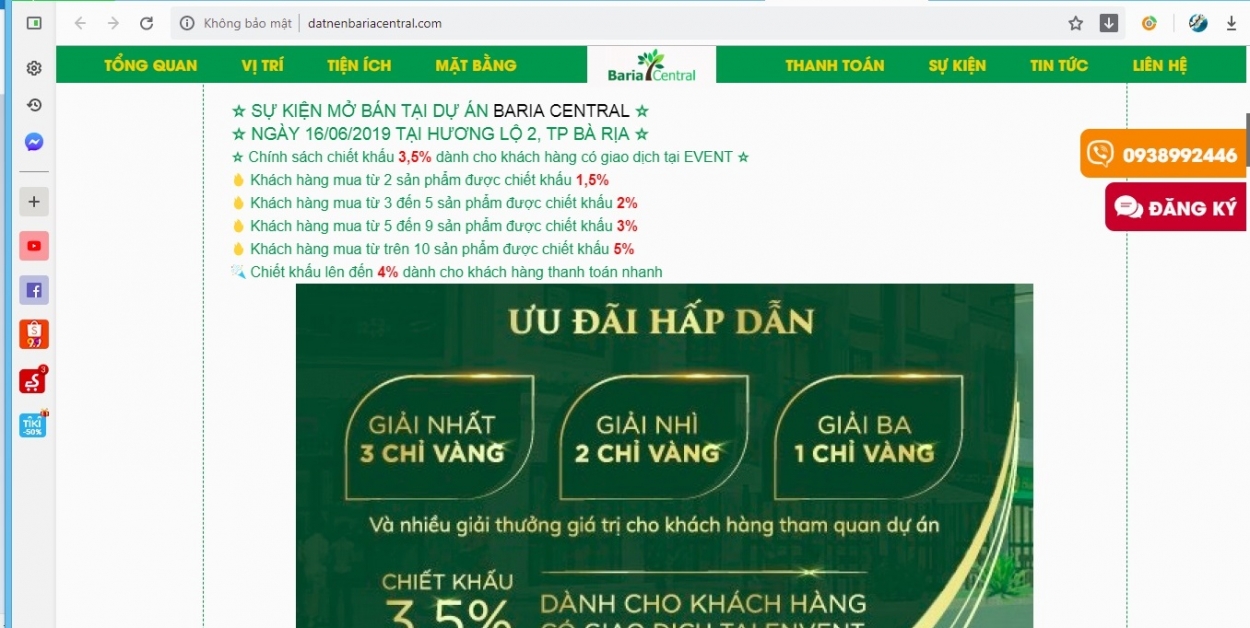 Những thông tin quảng cáo về dự án với nhiều ưu đãi hấp dẫn