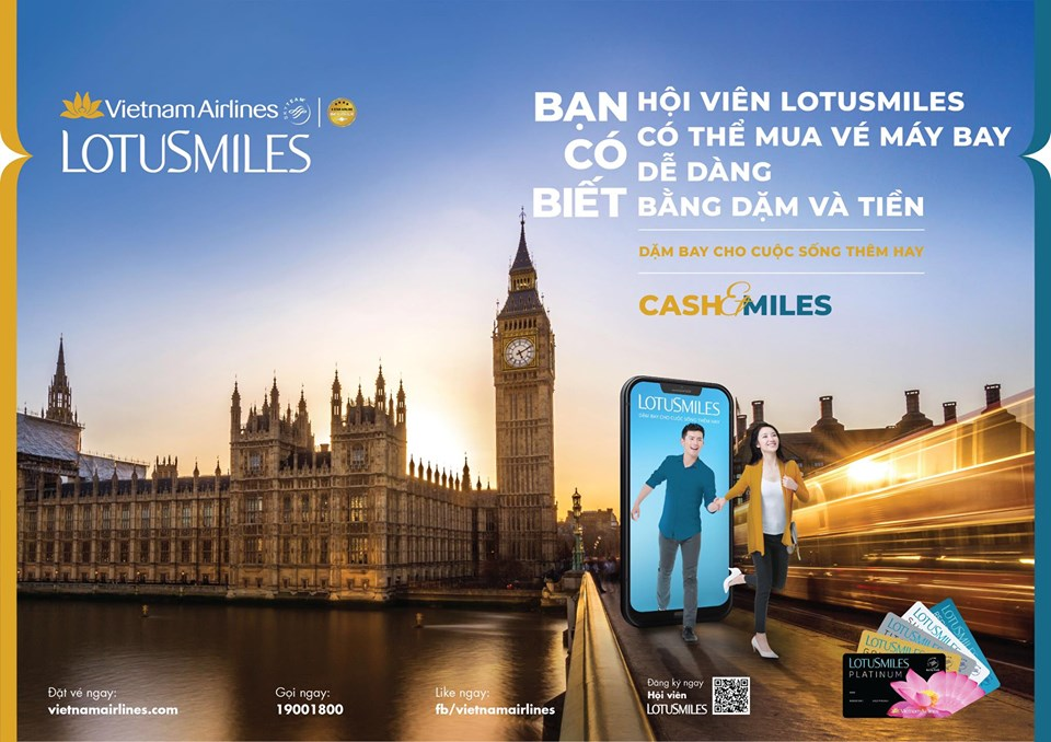 Ưu đãi mua vé máy bay bằng Dặm và Tiền lần đầu tiên được Vietnam Airlines giới thiệu