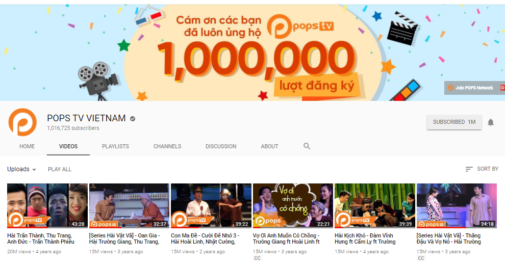 POPS TV - Kênh giải trí trực tuyến vừa đạt Nút Vàng YouTube
