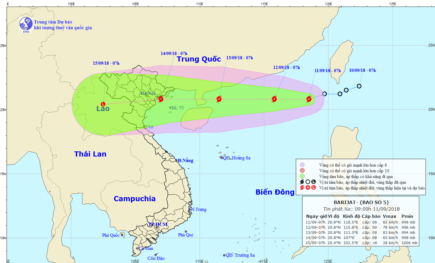    Áp thấp nhiệt đới mạnh lên thành bão trên Biển Đông