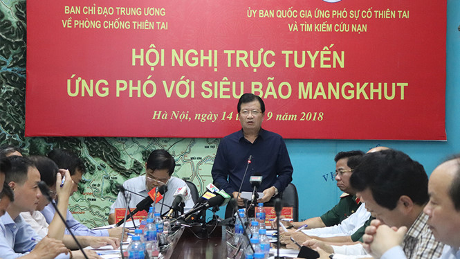 Phó Thủ tướng Trịnh Đình Dũng chủ trì hội nghị trực tuyến ứng phó siêu bão Mangkhut