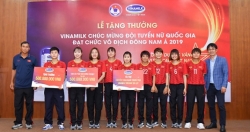 Vinamilk trao thưởng chúc mừng Đội tuyển bóng đá nữ quốc gia vô địch Đông Nam Á 2019