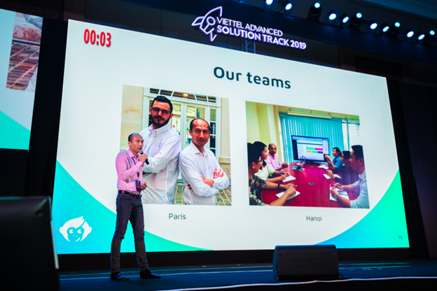 Đội Graam (Việt Nam) trình bày tại Vòng chung kết Viettel Advanced Solution được tổ chức tại Campuchia ngày 15/8/2019