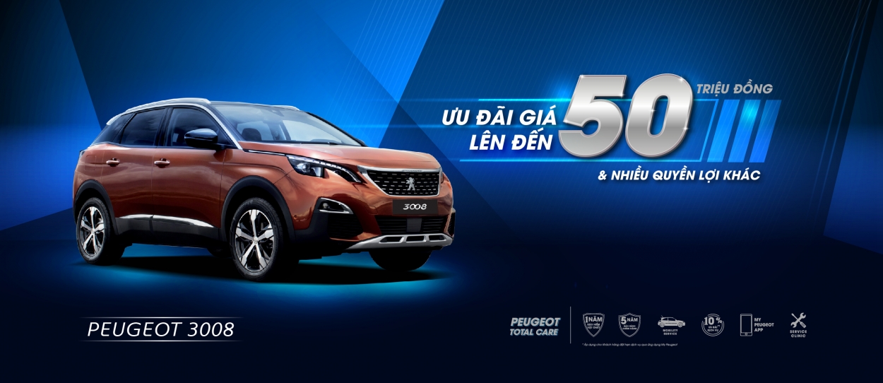 Peugeot ưu đãi giá lên đến 50 triệu đồng và nhiều quyền lợi hấp dẫn khác