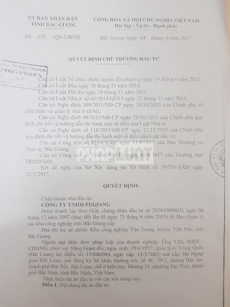 Cần thanh tra làm rõ việc Chủ tịch tỉnh Bắc Giang ký quyết định phê duyệt dự án Khu nhà ở xã hội Vân Trung