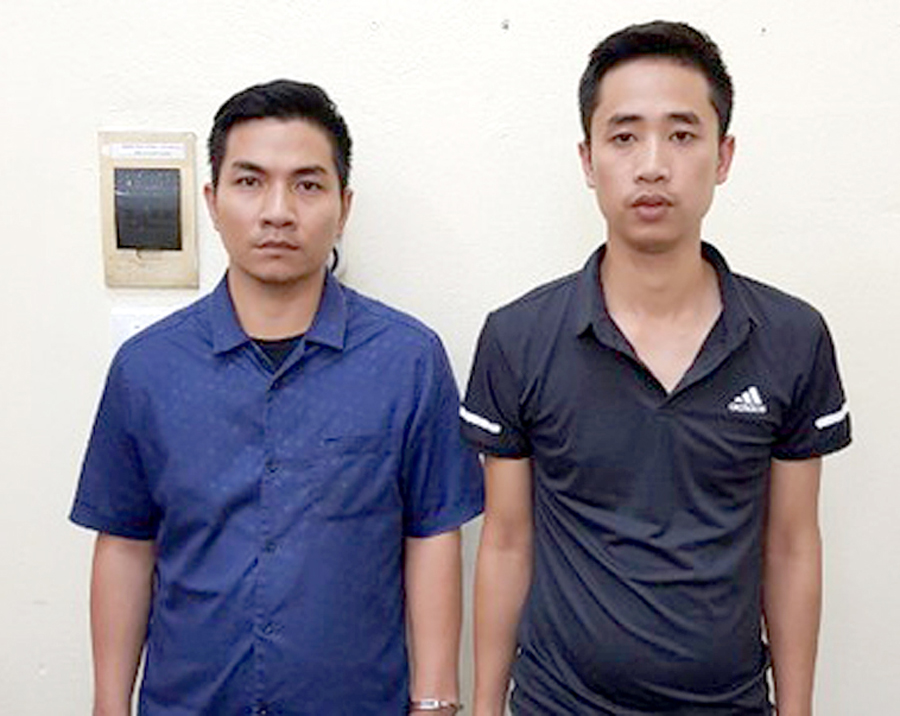 Hai đối tượng Cường và Thuận bị bắt giữ