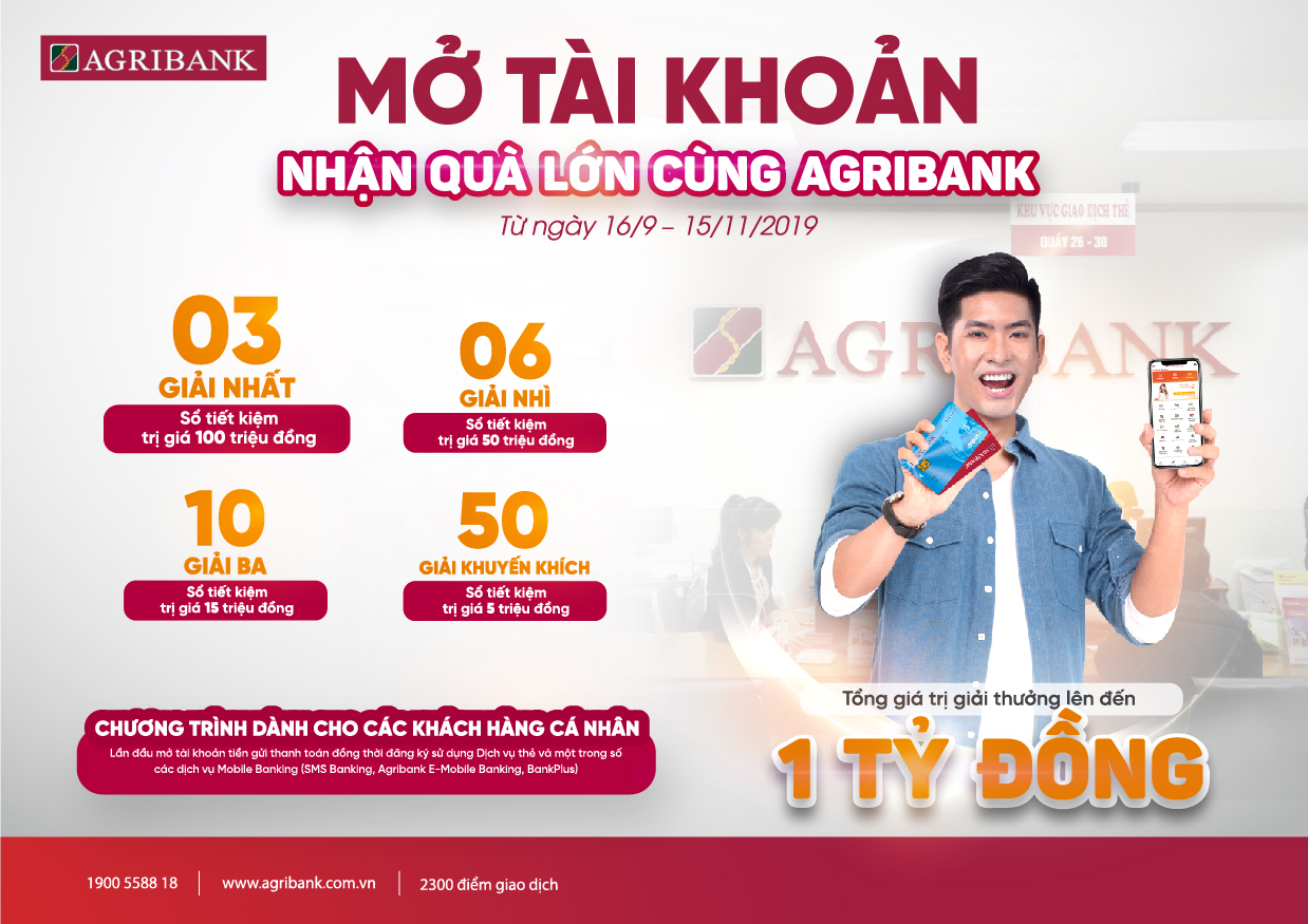 Giao dịch nhanh – trúng thưởng lớn cùng Agribank