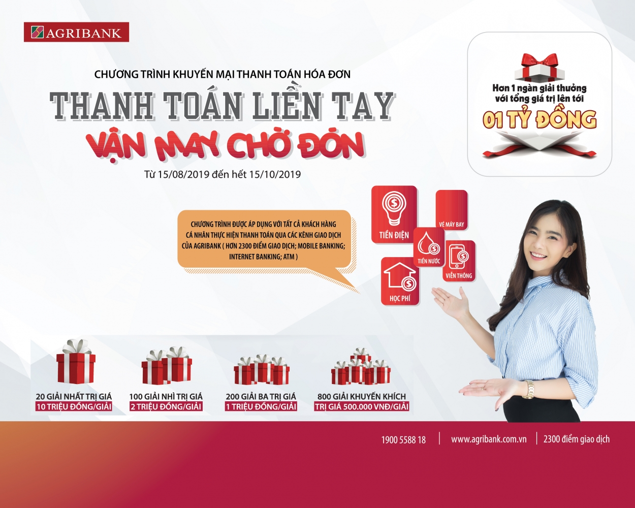 Giao dịch nhanh – trúng thưởng lớn cùng Agribank