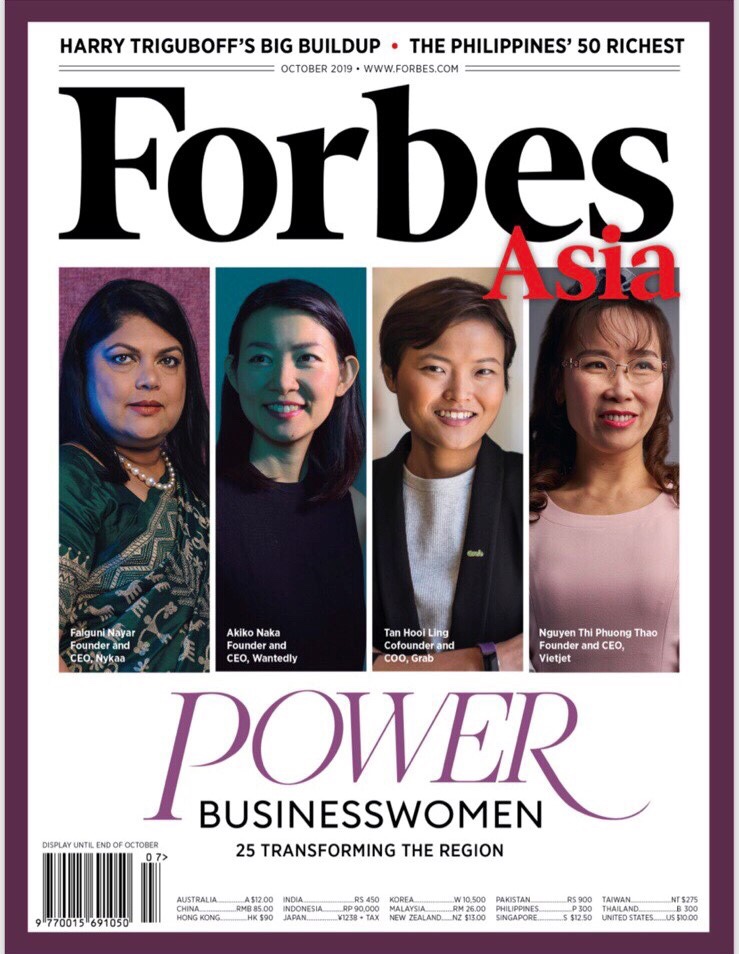 Doanh nhân Nguyễn Thị Phương Thảo là 1 trong 4 phụ nữ xuất hiện trên bìa công bố danh sách những nữ doanh nhân quyền lực nhất châu Á.