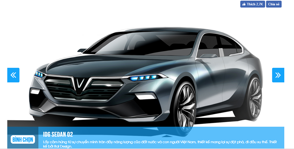 Mẫu xe concept của Vinfast do Ital Design thiết kế đang được người Việt yêu thích nhất