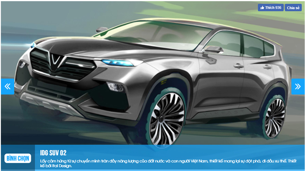 Mẫu xe concept của Vinfast do Ital Design thiết kế đang được người Việt yêu thích nhất
