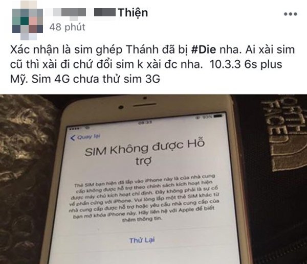 Sim ghép dành cho iphone bản lock đã bị khoá ở Việt Nam