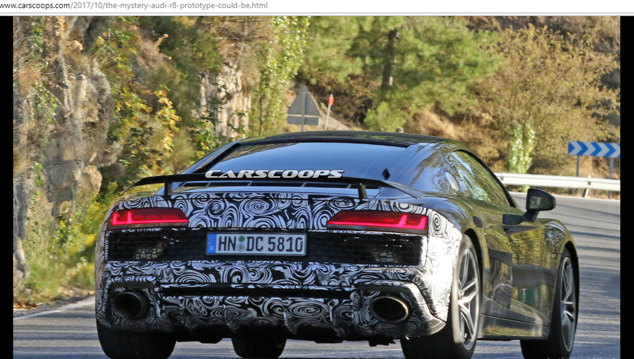 Nguyên mẫu Audi R8 bí ẩn có thể là phiên bản cơ sở với động cơ Bi-Turbo V6