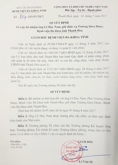 Thanh Hóa: Giám đốc Bệnh viện đa khoa có “chống lệnh” UBND tỉnh?