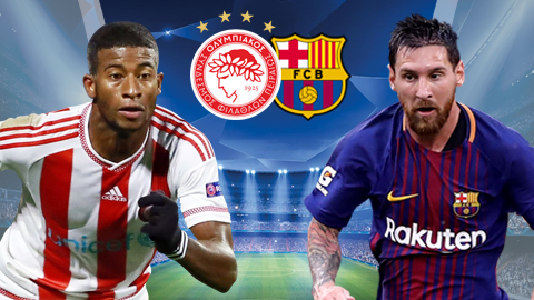 02h45 ngày 1/11, sân Georgios Karaiskaki, bảng D Champions League: Olympiakos - Barcelona