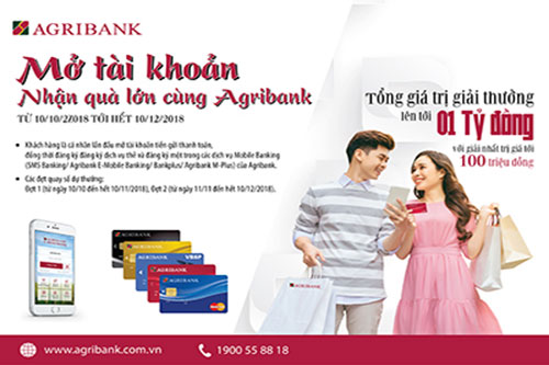 Cơ hội nhận ưu đãi “Kép” khi mở tài khoản và sử dụng dịch vụ của Agribank