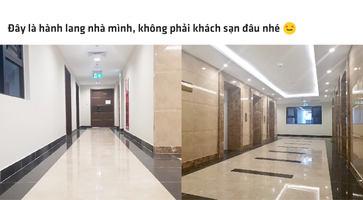 Hành lang tại TNR GSS có bề rộng lên đến 2m