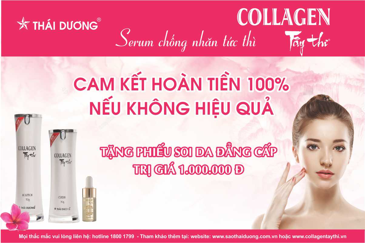 Nhãn hàng Collagen Tây Thi New của Sao Thái Dương: Cam kết hoàn tiền 100% nếu không hiệu quả