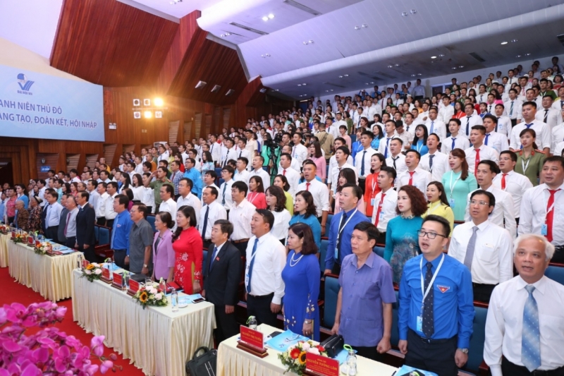 Các đại biểu tham dự Đại hội Hội Liên hiệp Thanh niên thành phố Hà Nội lần thứ VII