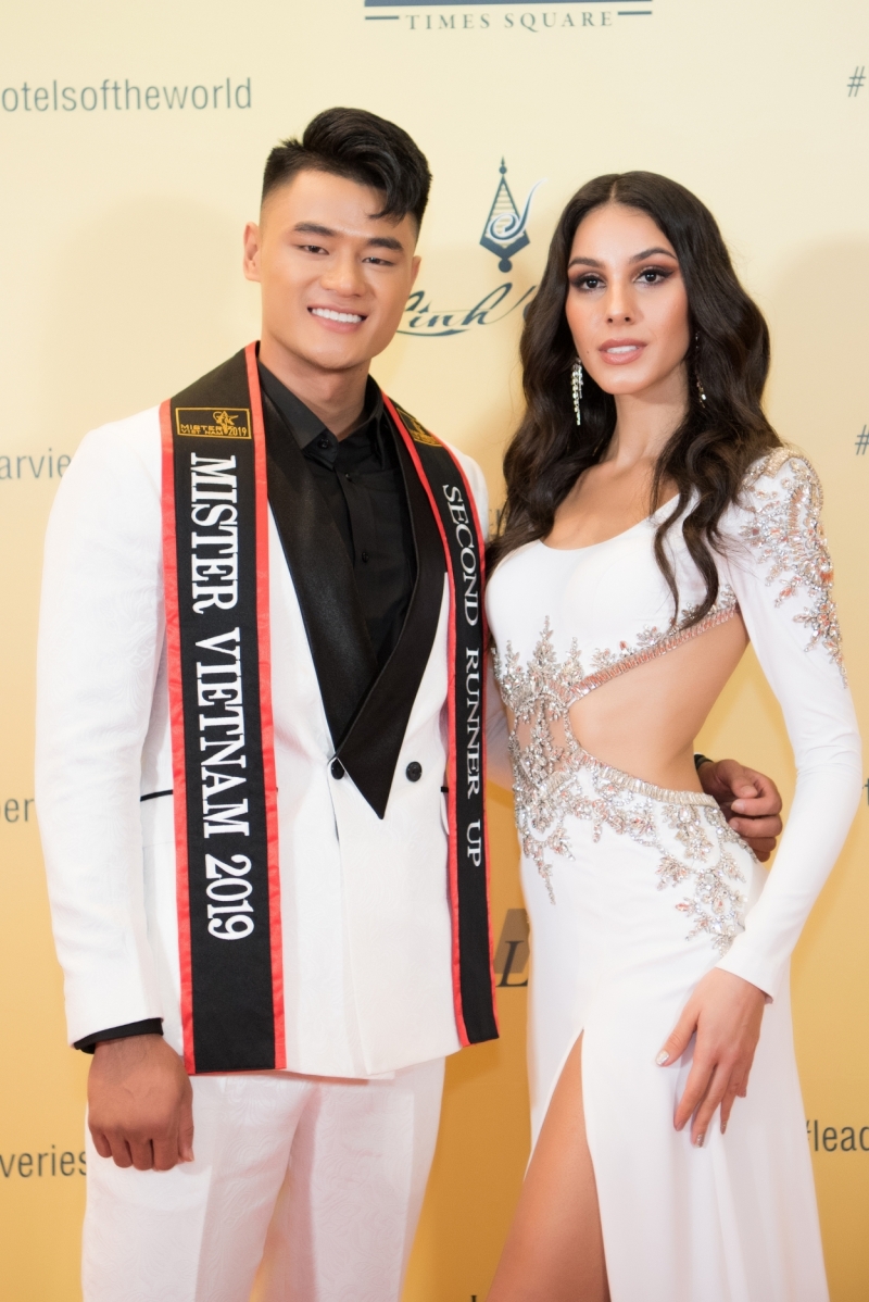 Á quân 2 Lê Hữu Đạt và Miss Global 2017 BarbaraBarbara Vitorelli