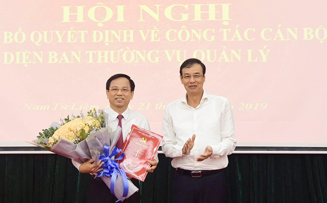 Phó Bí thư Quận ủy Nam Từ Liêm được điều động giữ chức Phó Trưởng Ban Tổ chức Thành ủy