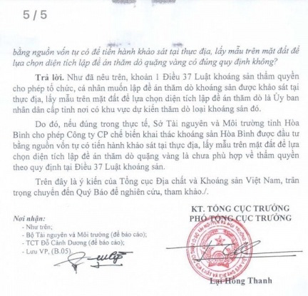 Công ty CP Khai thác và chế biến khoáng sản Hòa Bình đang “thăm dò” khoáng sản trái phép?