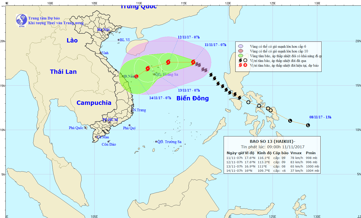 Bão số 13 đang diễn biến phức tạp