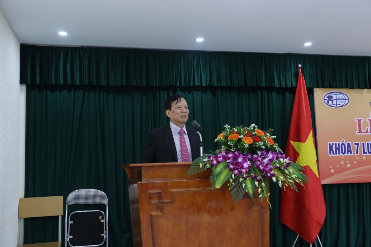 Ông Phạm Chí Cường - Phó Cục trưởng Cục Hợp tác quốc tế, Bộ Giáo dục và Đào tạo, phát biểu tại buổi lễ