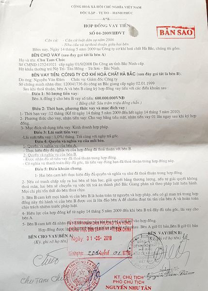 Việc nợ tiền có giấy tờ rõ ràng