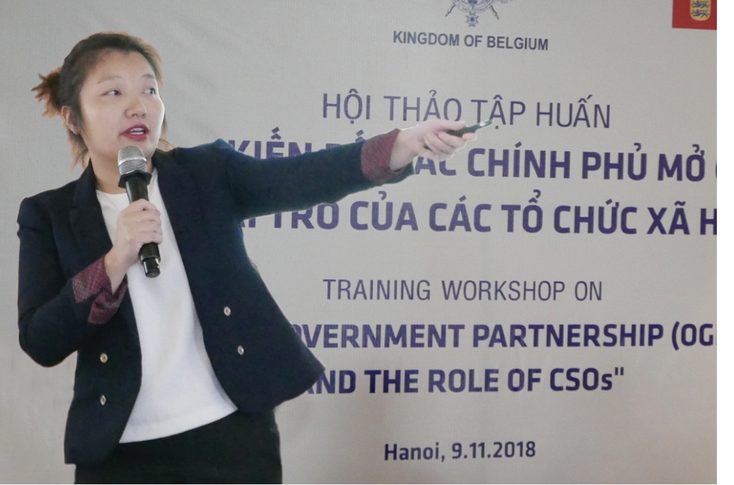 Tiến sĩ Vũ Ngọc Anh - Tổ chức Hướng tới Minh bạch (TT) tại Hội nghị tập huấn