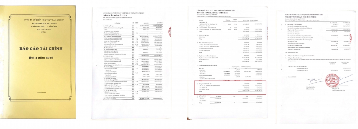Thuyết minh báo cáo tài chính Công ty SeaprodexSaigon cho thấy đơn vị này đã thu tới gần trăm tỷ đồng của khách hàng.