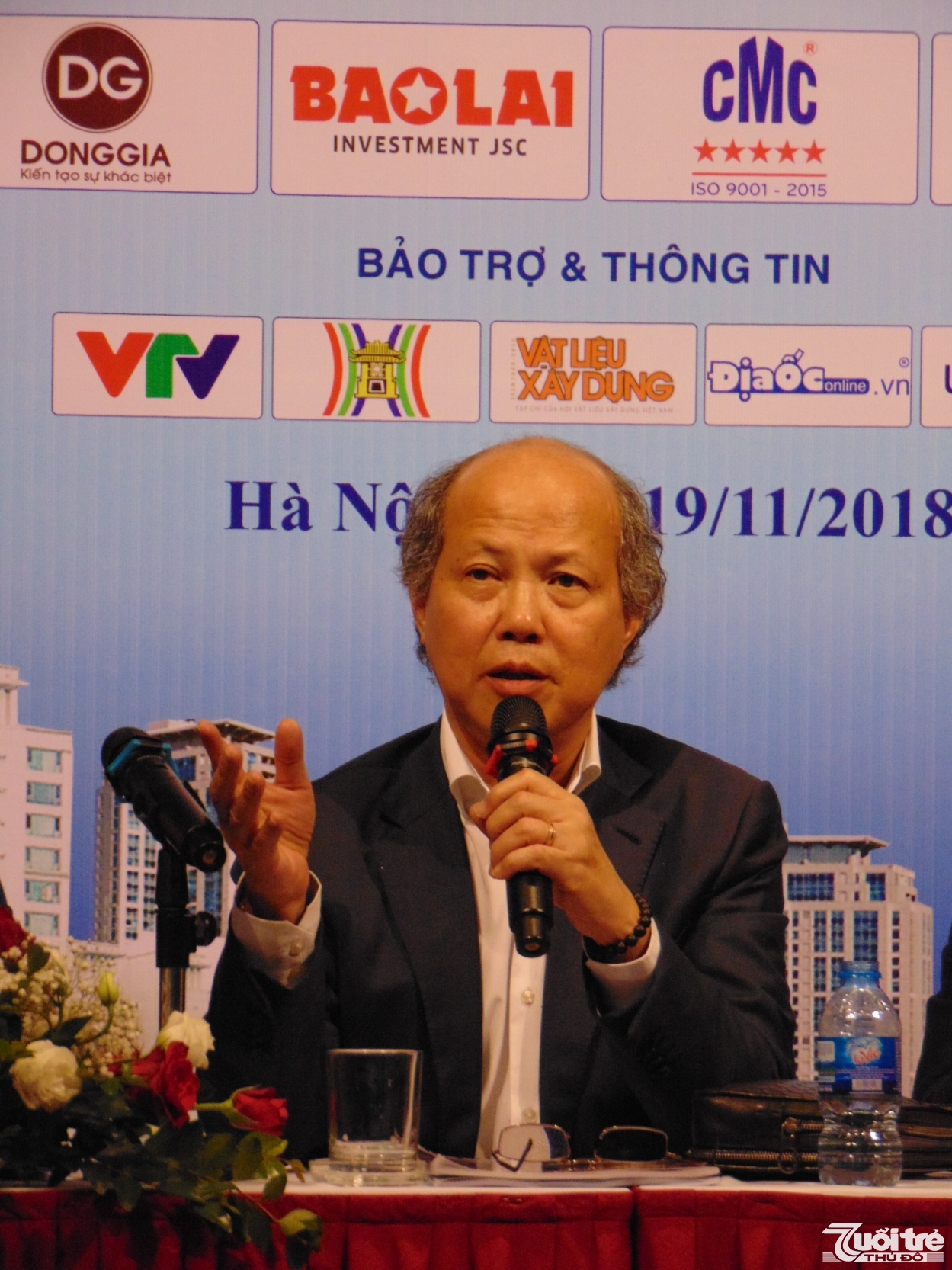 Ông Nguyễn Trần Nam, nguyên Thứ trưởng Bộ Xây dựng, Trưởng Ban Tổ chức phát biểu tại buổi họp báo