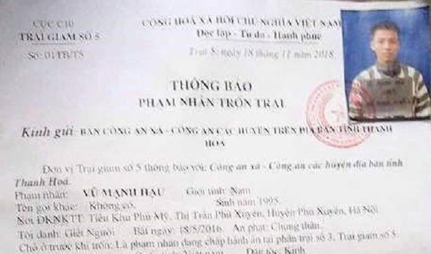 Thanh Hóa: Đang thụ án chung thân vẫn trốn trại tẩu thoát