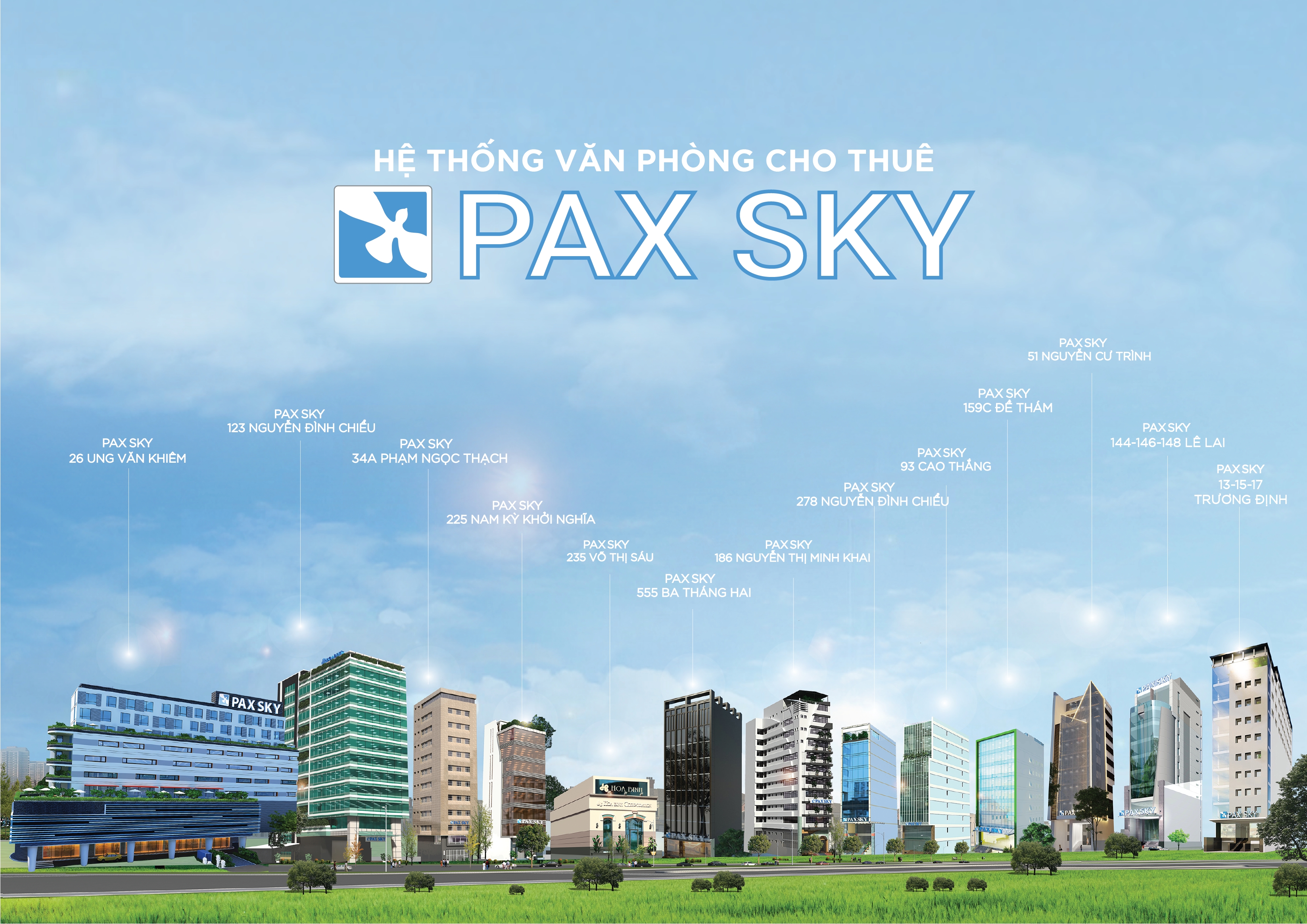 Pax Sky: Hệ thống văn phòng cho thuê tiêu chuẩn