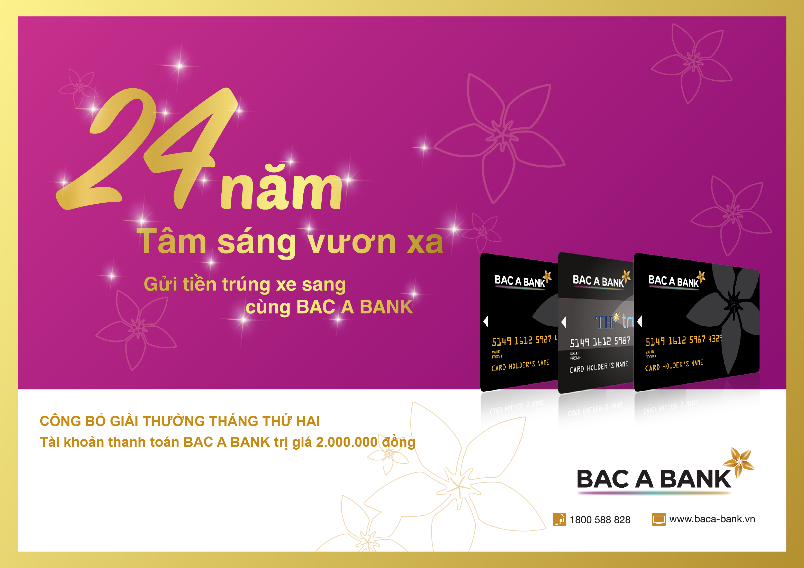 BAC A BANK công bố khách hàng đạt thưởng tháng thứ 2 chương trình